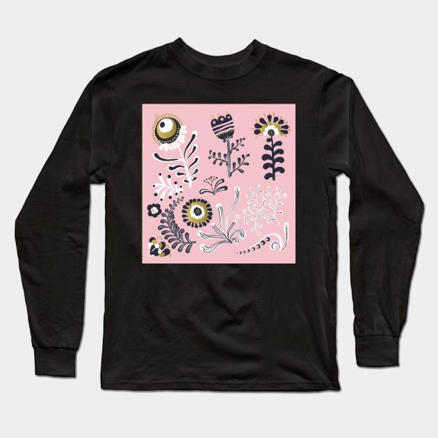 Elegance Seamless pattern with flowers Long Sleeve T-Shirt by Olga Berlet